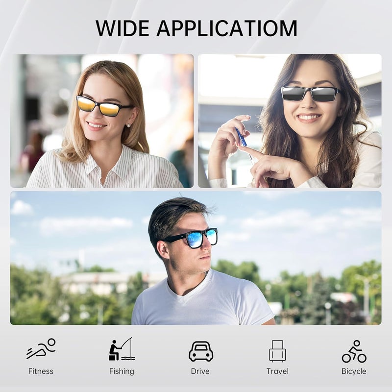 HIBLOKS 4 قطع مشبك مت polarized لراي بان ميتا وايفرر وجن 2 (RW4006/RW4012 عادي 50-22)، مشبك تغيير اللون لمتا وايفرر جن 2 لحماية عينيك، أنيق وعصري (فضي + أزرق + أصفر + بنفسجي) - Image 5